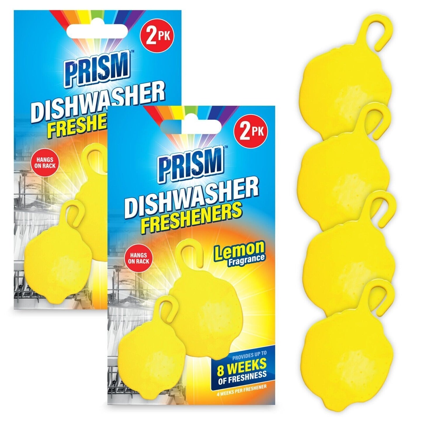 2-10pk Dishwasher Freshener Lemon Fragrance Scent Deodoriser Freshens Clip-On