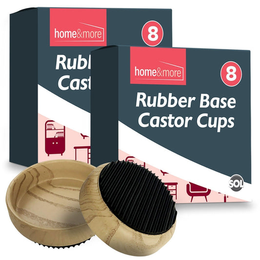 16 Rubber Base Castor Cups Non-Slip Wooden Floor Sofa Chair Furniture Protectors