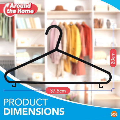 48-144 Adult Plastic Coat Hangers For Clothes Trouser Bar Black Blue Coathanger