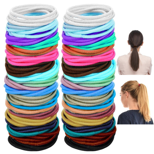 60-120 Hair Bands Snag Free Bobbles Elastics Girl Kid School Ponies Endless Ties