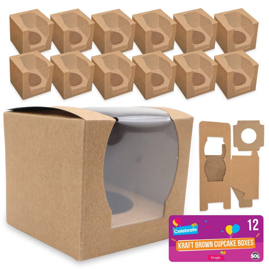 Cupcake Boxes Single Individual Cup Cake Box with Window Removable Inner Tray