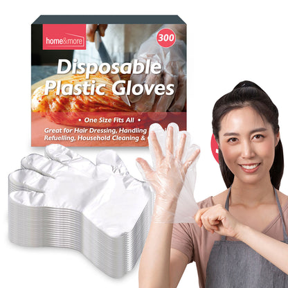 300-3000pk Disposable Plastic Gloves PE Polythene Clear Catering Food Safe Prep