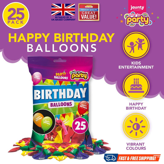 25-50 Happy Birthday Balloons 9 Inch Helium Quality Party Birthday Wedding Latex