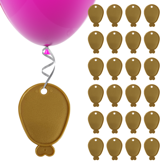 24pk Balloon Weights Gold | Plastic Helium Balloon Shape Birthday Wedding Party