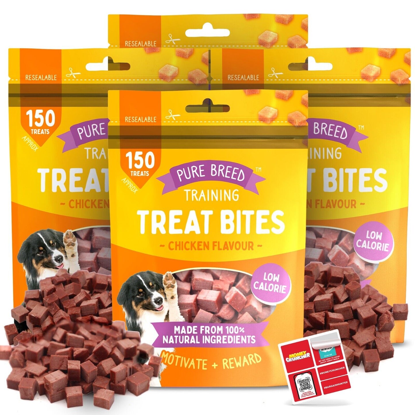 2-12PK Chicken Bites 100g | Duck Beef Natural Training 150 Treats Size Dog Puppy