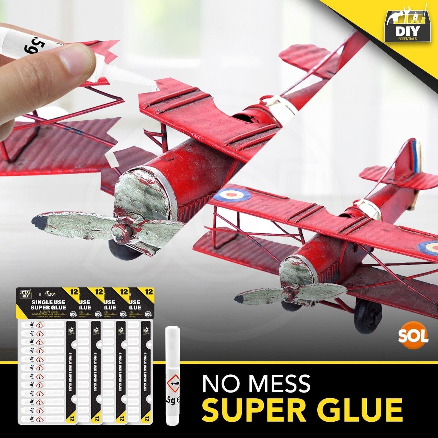 48pk Super Glue Extra Strong Bond | Premium Adhesive Plastic Rubber Leather Wood