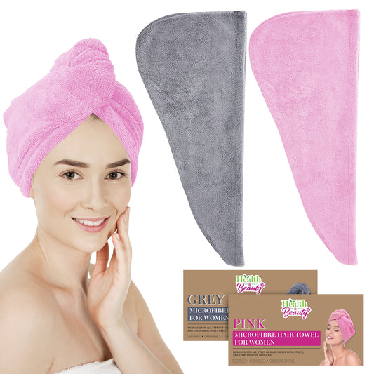 2-4 Hair Turban Towel Microfibre Head Wrap Quick Dry Drying Bath Shower Hat Cap