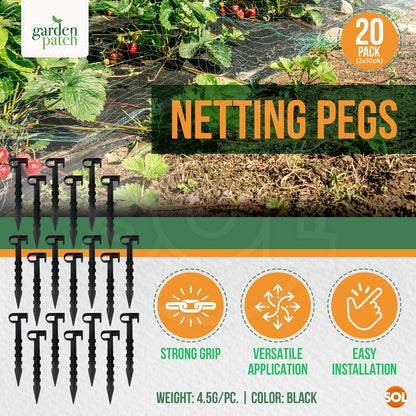 20-100 Plastic Garden Pegs for Netting 140mm Plant Weed Bedding Pegging Control