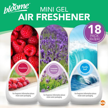 18 Mini Solid Gel Air Freshener 60g Bathroom Home Room Freshner Scent Fragrance