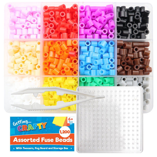 1200 Water Fuse Beads Kit with Pegboards | Assorted Colours Kids DIY Toy Gift