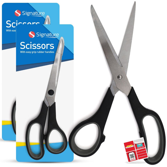 1-2 Kitchen Scissors Set 21.5cm 8" Stainless Steel Comfort Grip Office Craft UK