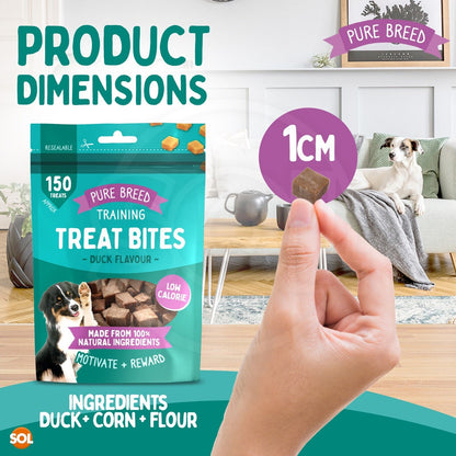 2-12PK Chicken Bites 100g | Duck Beef Natural Training 150 Treats Size Dog Puppy