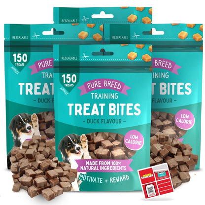 2-12PK Chicken Bites 100g | Duck Beef Natural Training 150 Treats Size Dog Puppy