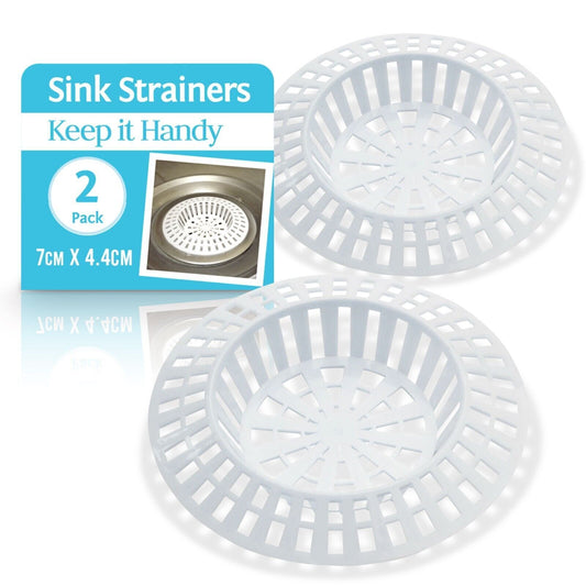 2-4pk Plastic Sink Strainer White Kitchen Bath Basin Drain Waste Hair Plug Hole