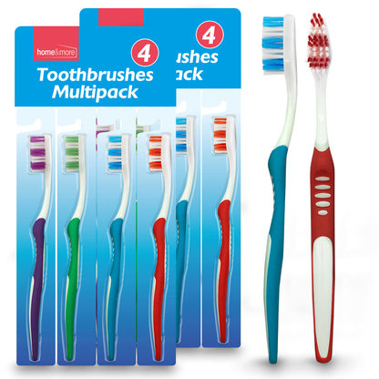 8 Adult Toothbrushes Soft Medium Bristles Manual Pack Dental Care Oral Hygiene