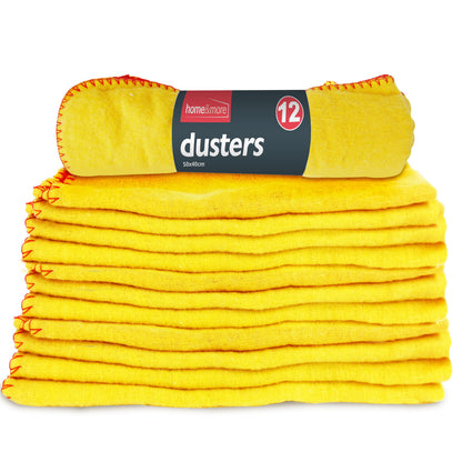 Yellow Dusters Cleaning Cloths Large Professional Quality 40x50cm Cotton Rich