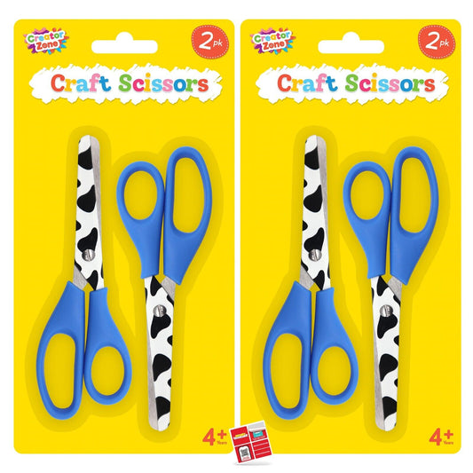 2-4pk Kids Scissors Set for Childrens Craft Paper Right Handed Safety School Art