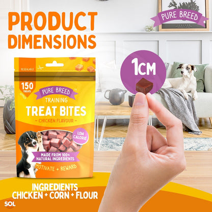 2-12PK Chicken Bites 100g | Duck Beef Natural Training 150 Treats Size Dog Puppy