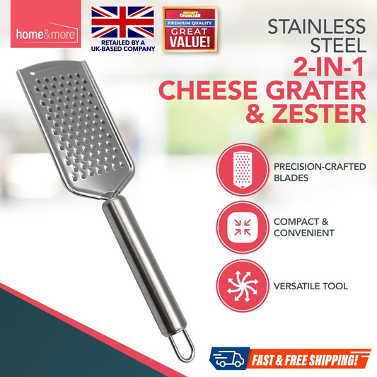 Hand Held Cheese Grater with Stainless Steel Handle Ginger Lemon Zester Slicer